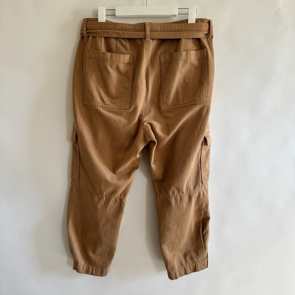 Banana Republic High Rise Tapered Utility Pants Iced Latte 12 Tan Cargo Safari - Picture 5 of 14